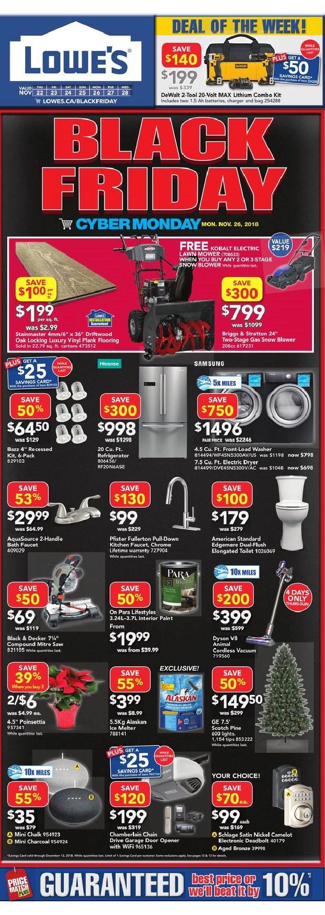 Lowe's Black Friday Canada 2018 Sale Flyer - What Sales Are Going On For Black Friday
