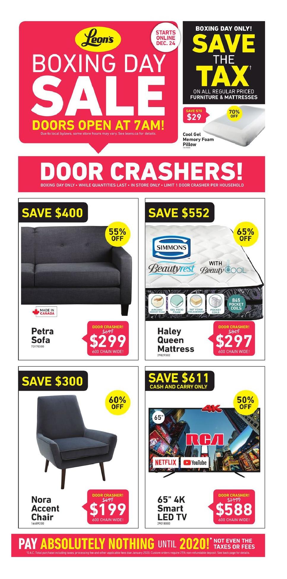 Leon's Boxing Day Sale Flyer 2019
