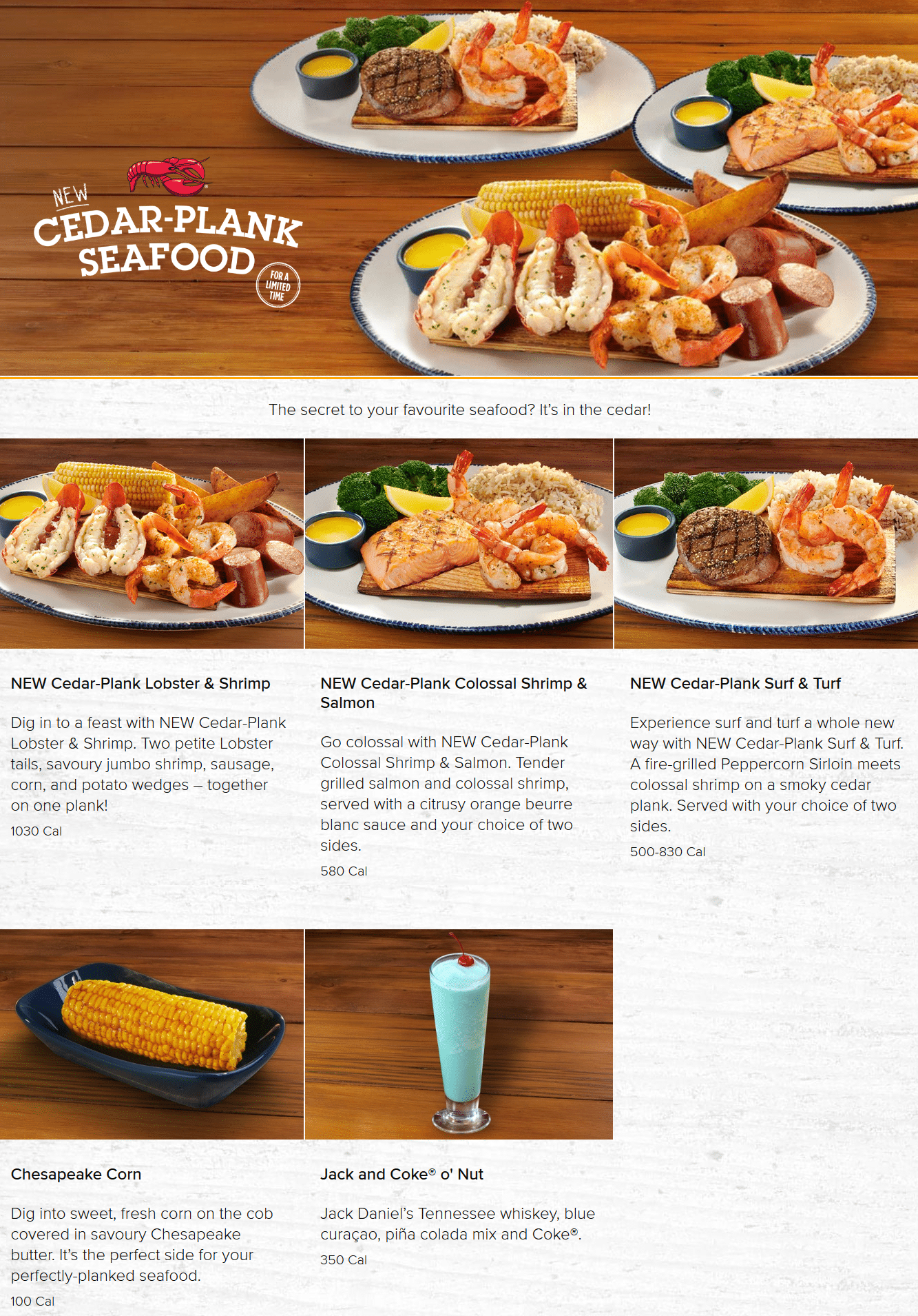Red Lobster Menu and Specials