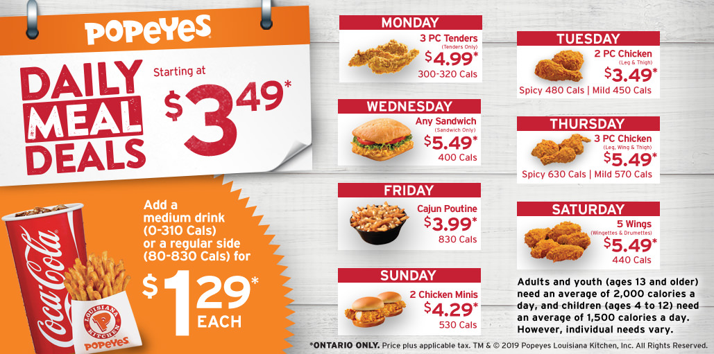 Popeyes Daily Deal Canada misfitsstory