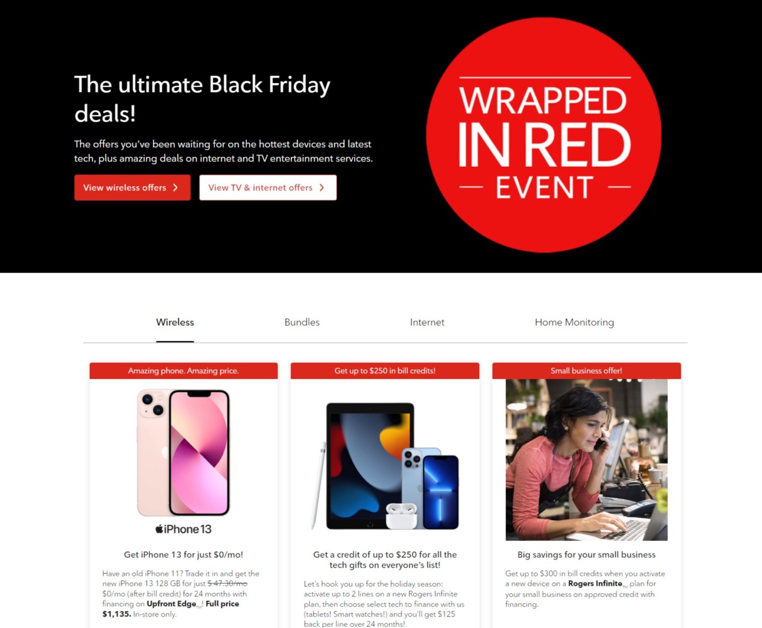 rogers business plans black friday
