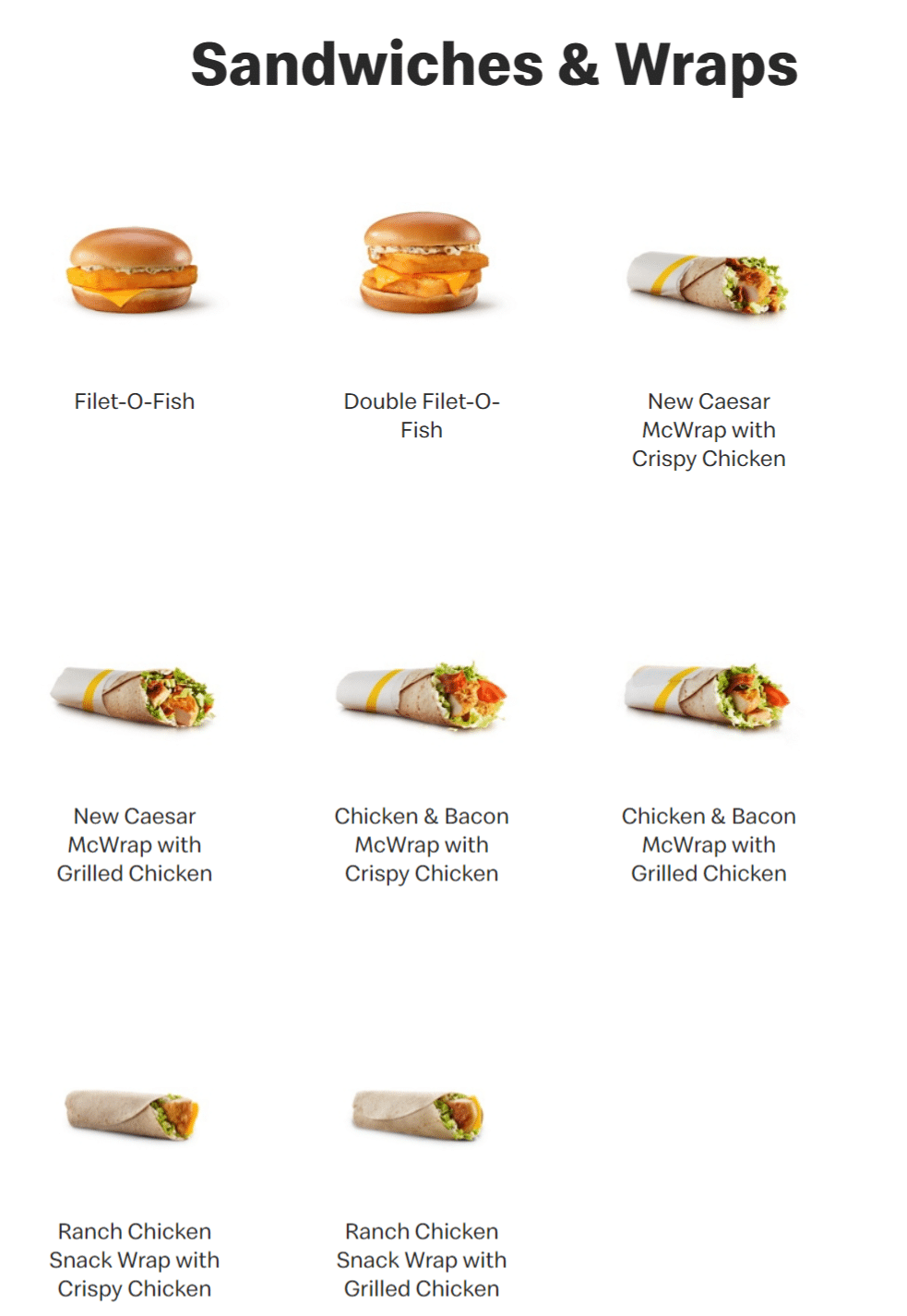 McDonald's Canada Menu and Coupons