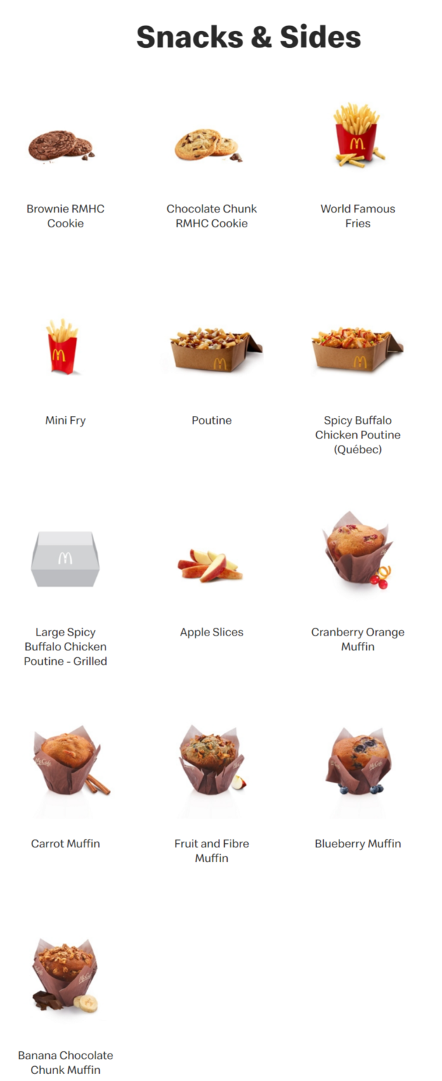 McDonald's Canada Menu and Coupons