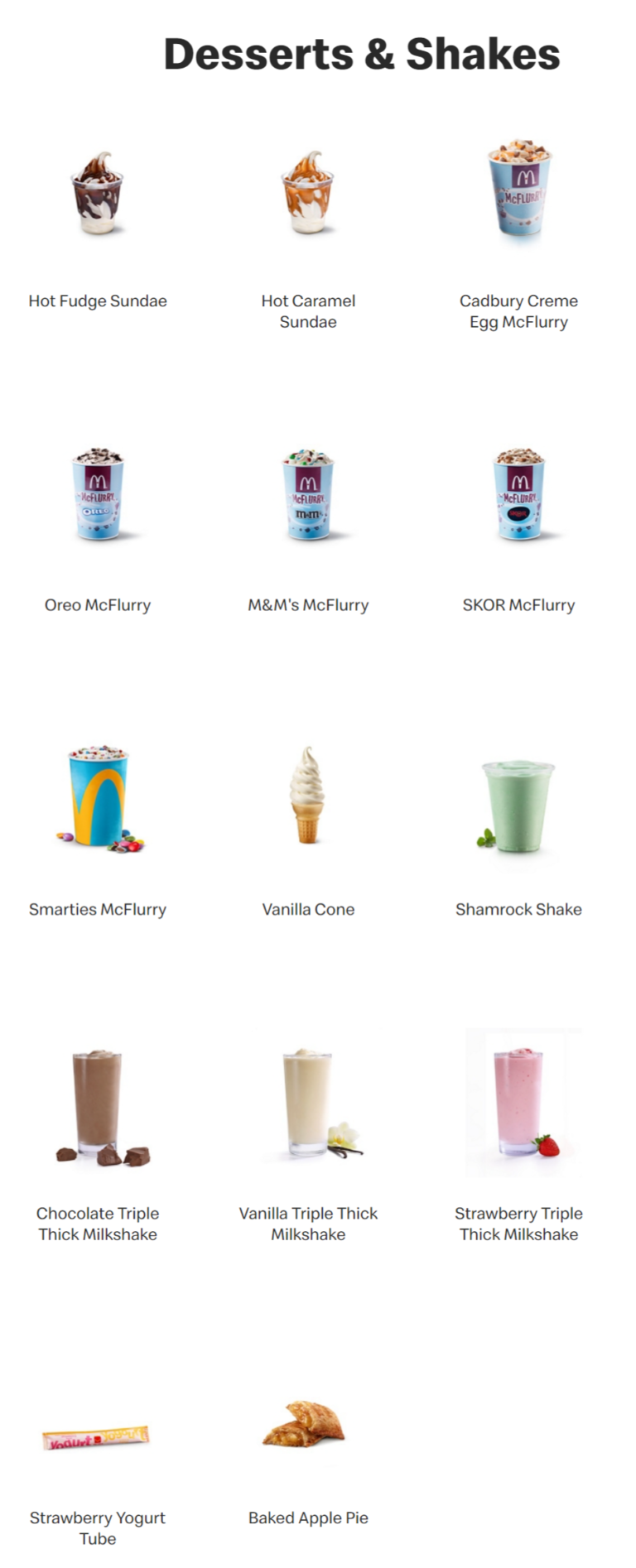 McDonald's Canada Menu and Coupons