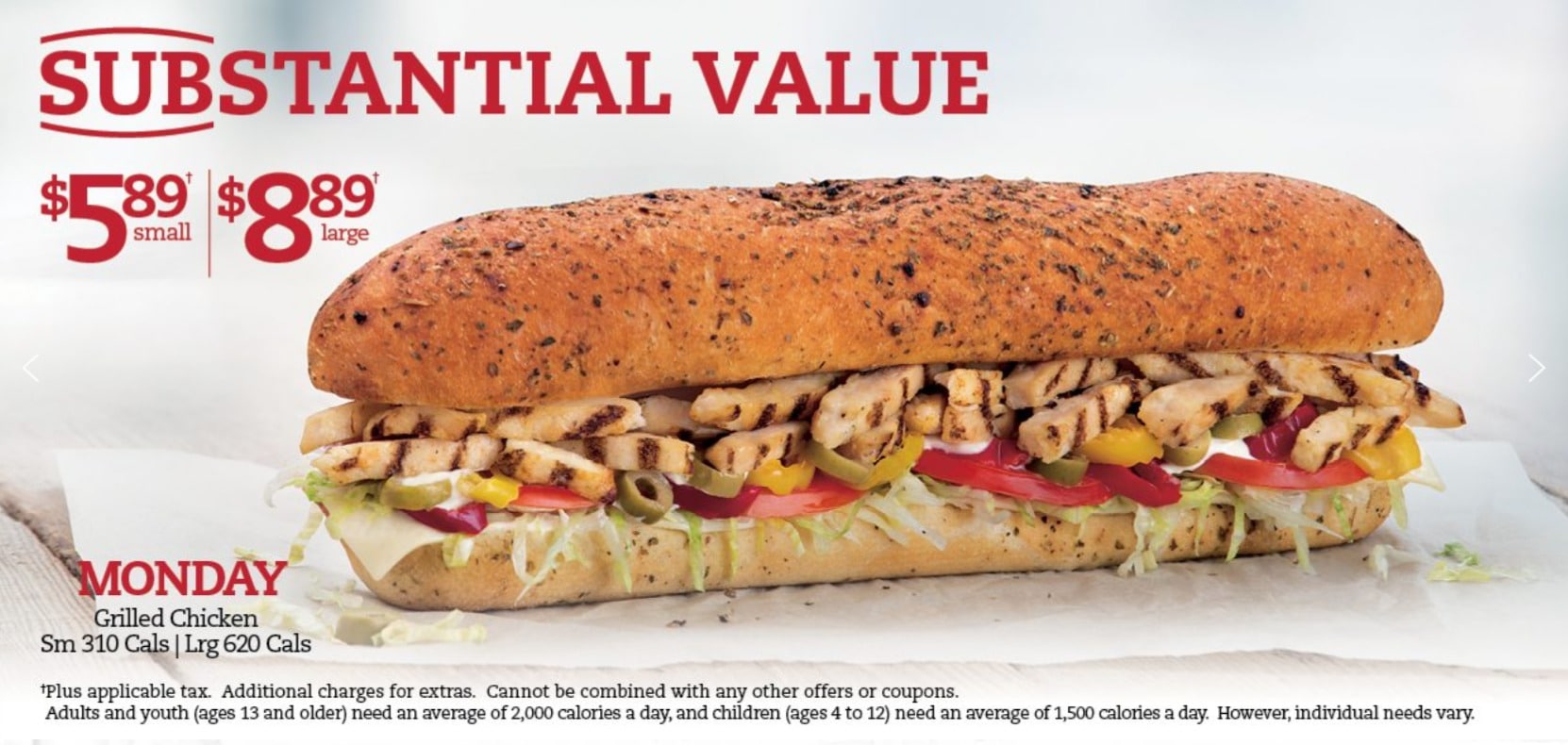 Mr. Sub Menu and Sub of the Day Deal in Canada