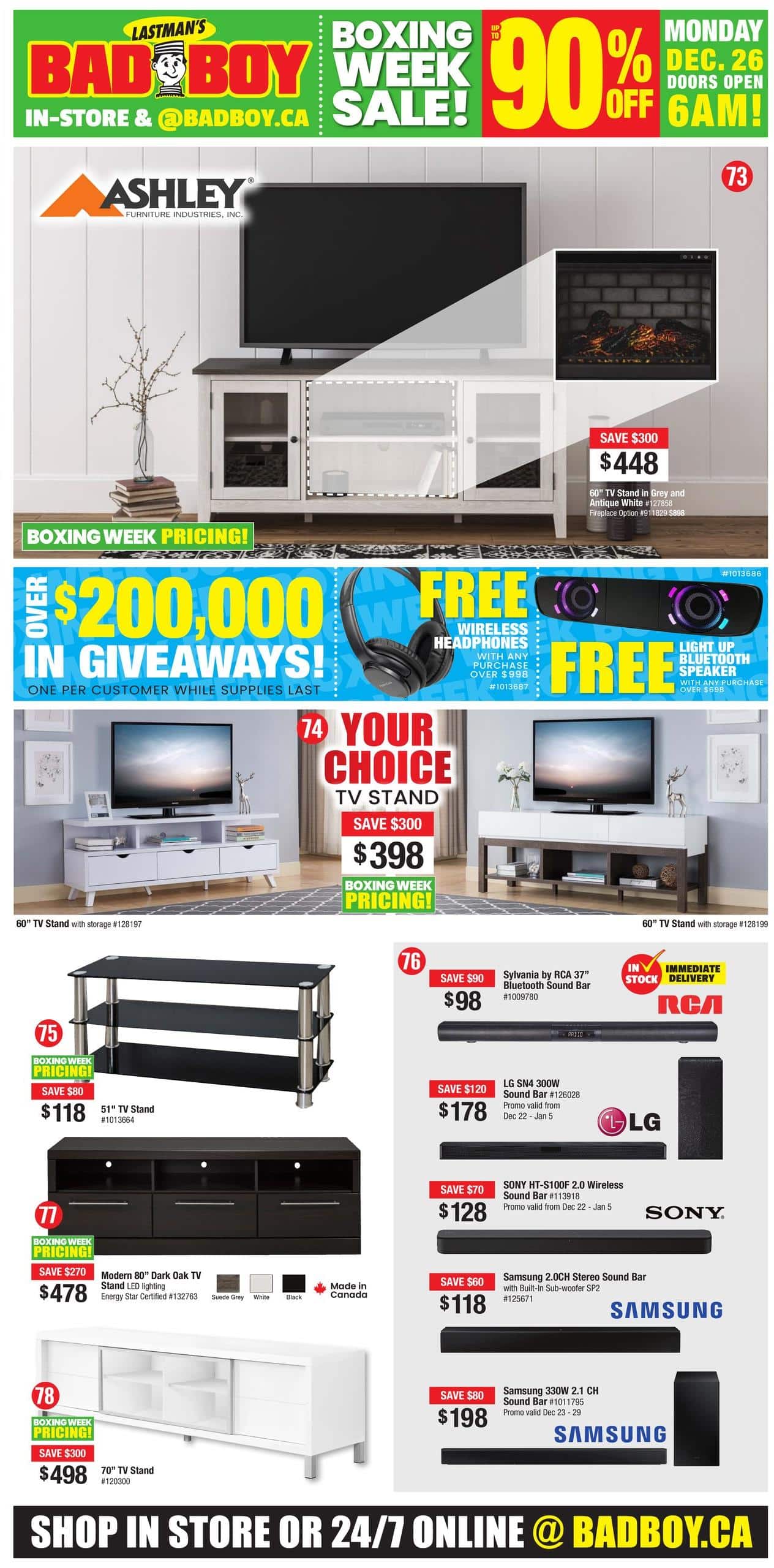 Bad Boy Furniture Boxing Day Sale 2024