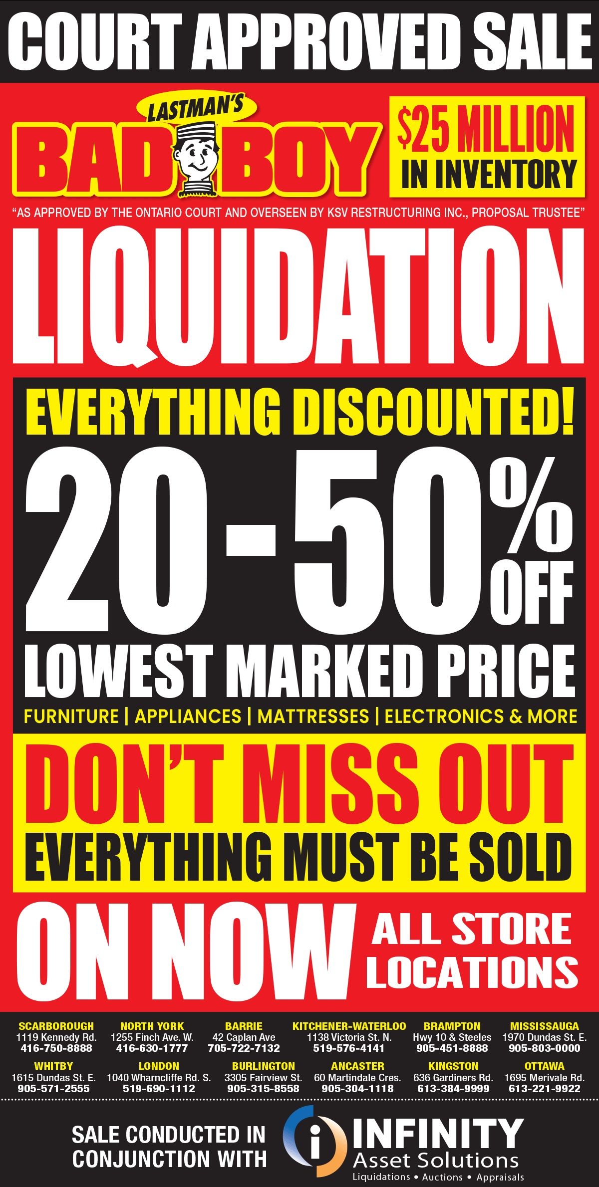 Bad Boy liquidation flyer 2023