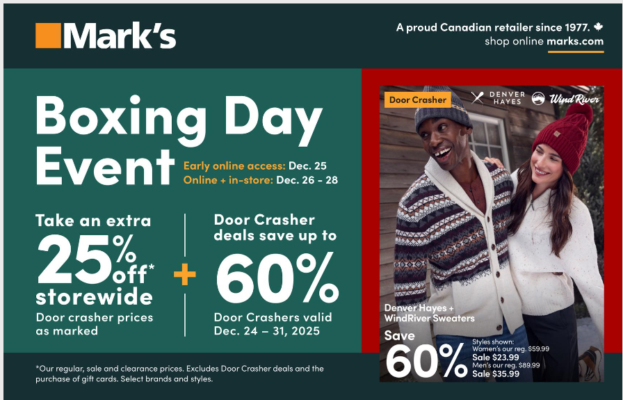Marks Boxing Day Sale 2025