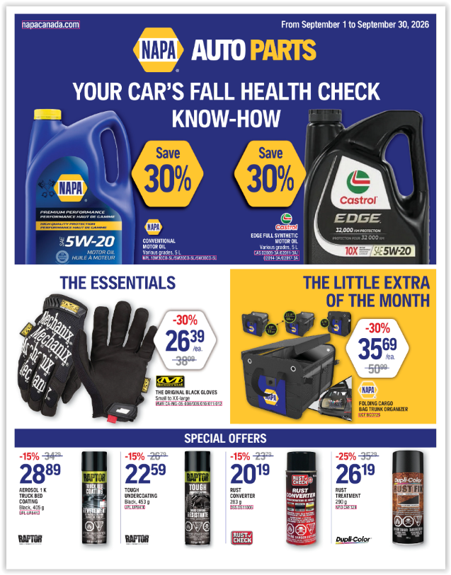 NAPA Auto Parts Flyer