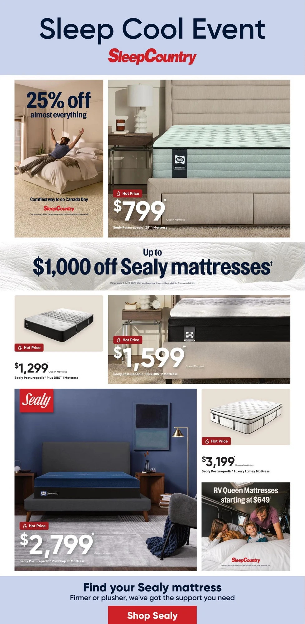 Sleep Country Flyer Sale