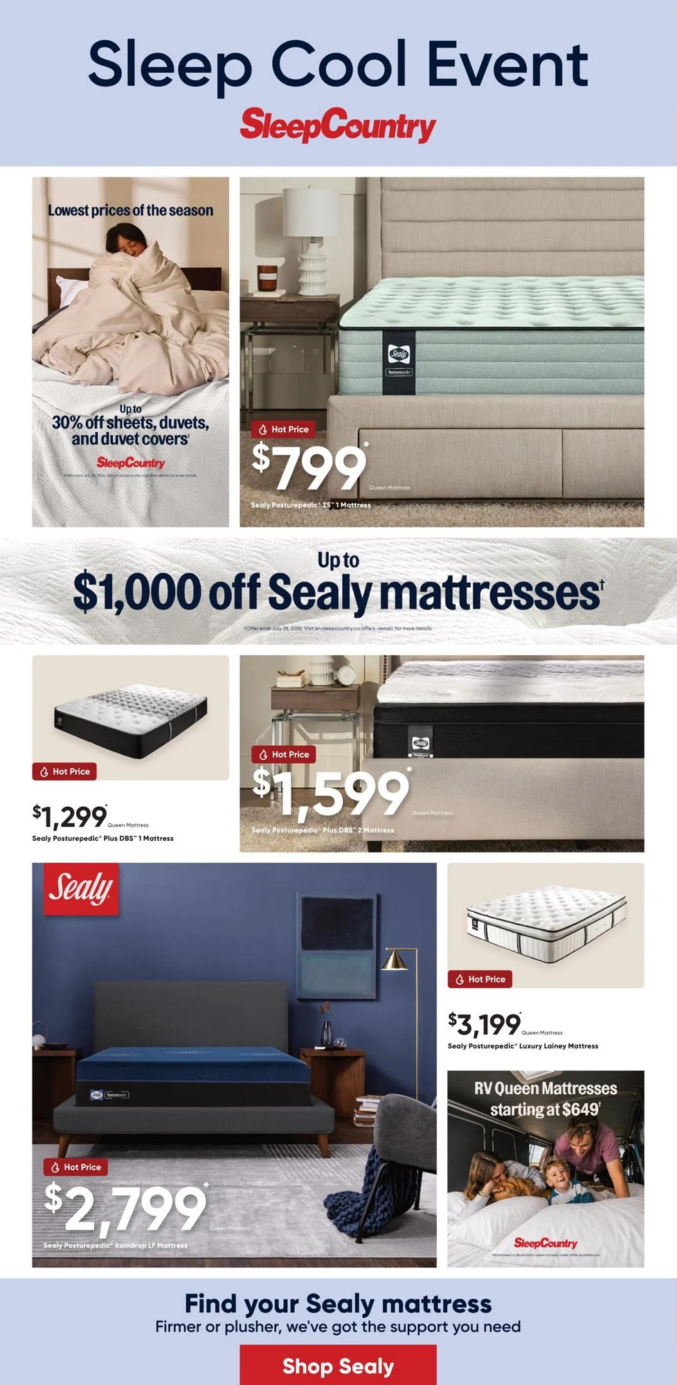 Sleep Country Sale Flyer